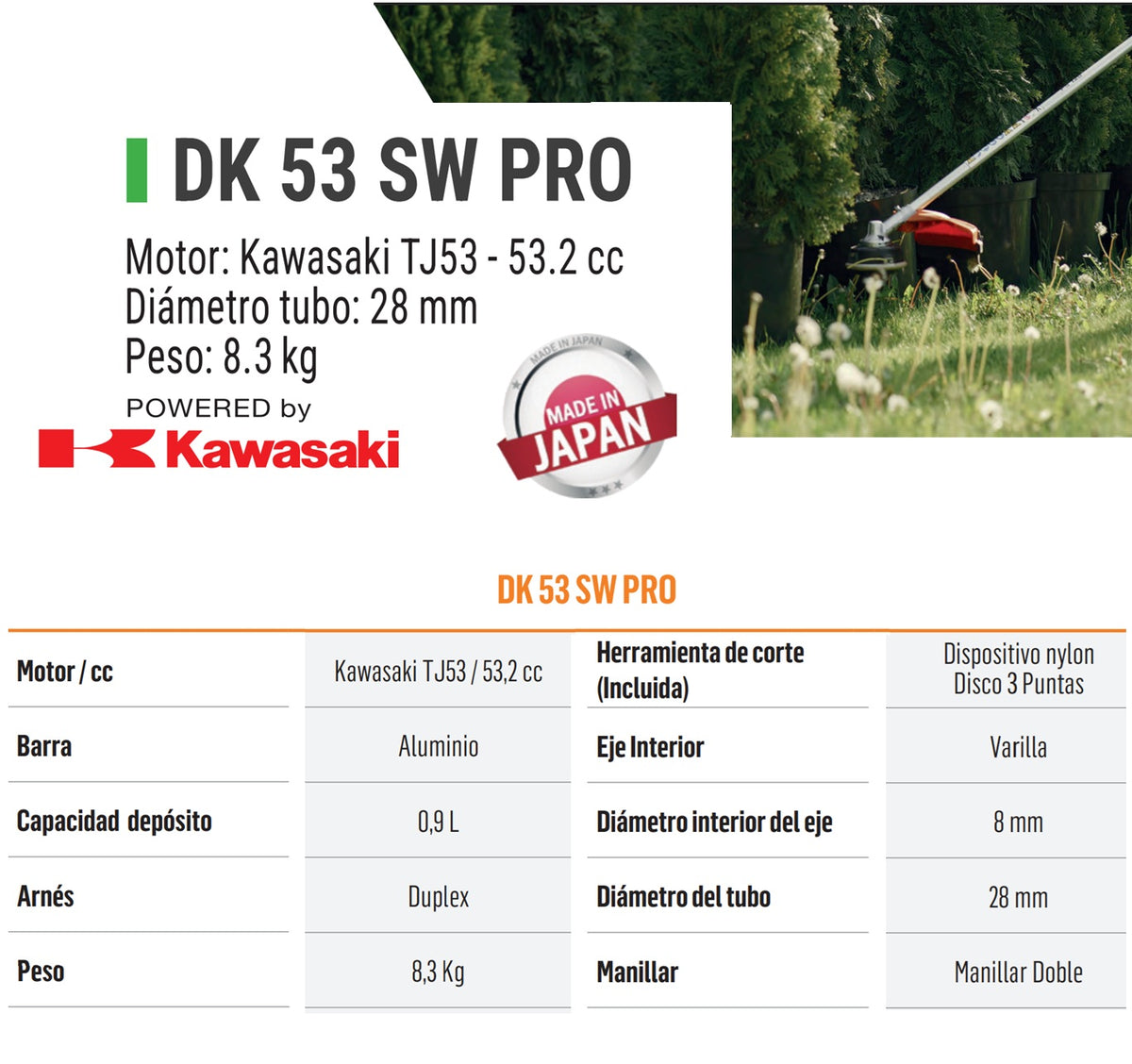 DESBROZADORA MANUAL DORMAK DK 53 SW PRO