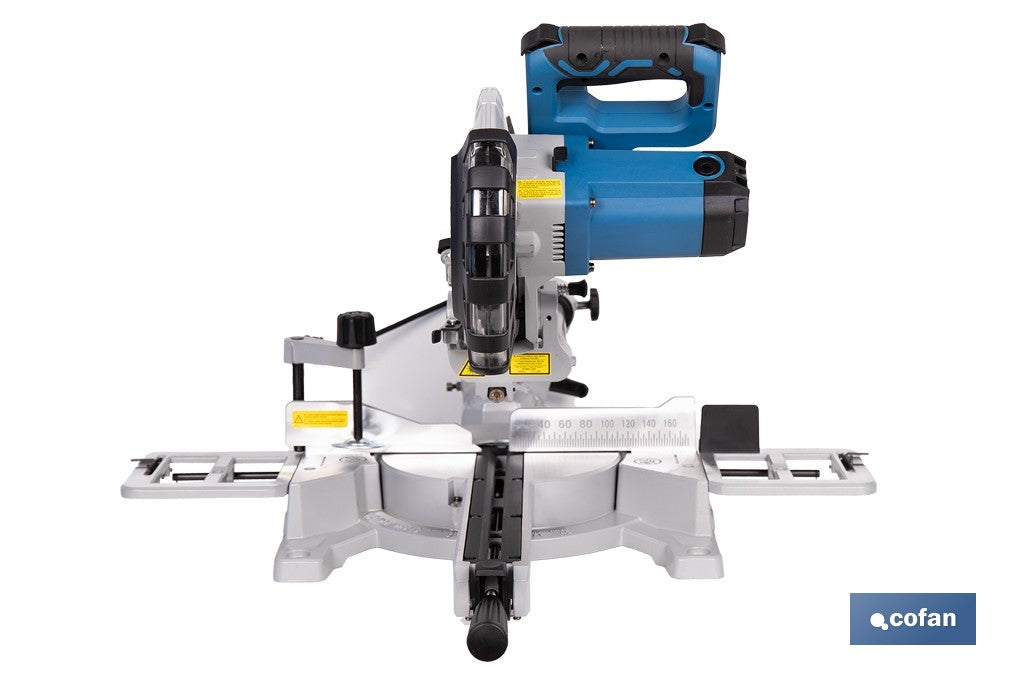 Ingletadora eléctrica 1450 W Ø210 mm 5000 rpm  Corte preciso con guía láser, doble bisel, barra deslizante y bolsa de serrín