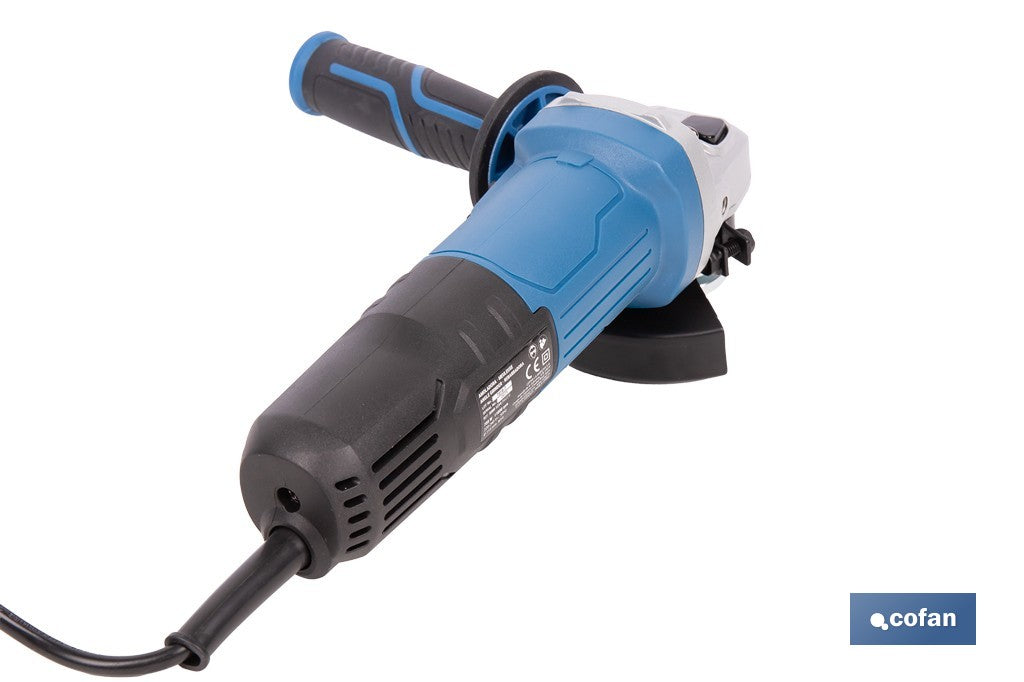Amoladora angular eléctrica 750 W Ø115 mm 11000 rpm , Mango auxiliar con 2 posiciones y sistema antivibración , Ligera, potente y segura