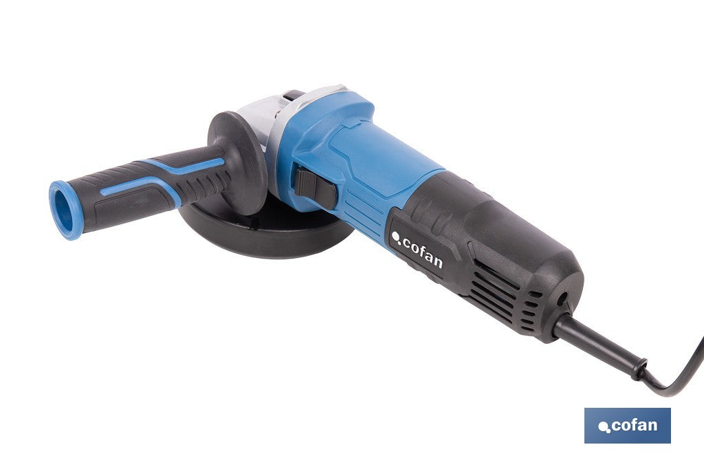 Amoladora angular eléctrica 750 W Ø115 mm 11000 rpm , Mango auxiliar con 2 posiciones y sistema antivibración , Ligera, potente y segura
