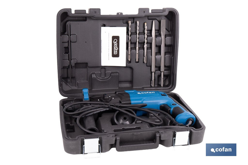 Taladro martillo perforador SDS-Plus , 1050 W, 5200 bpm con energía de impacto de 3,2 J