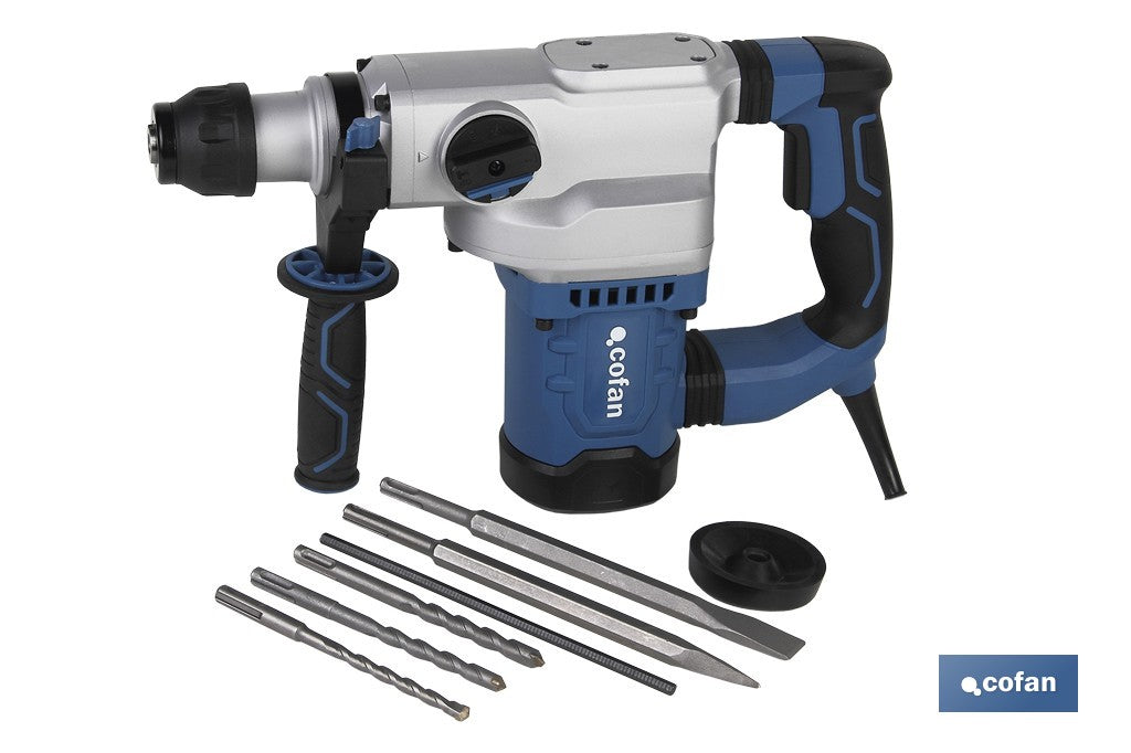 Taladro martillo perforador , 1.500 W SDS Plus , Martillo perforador anclaje con 4 funciones