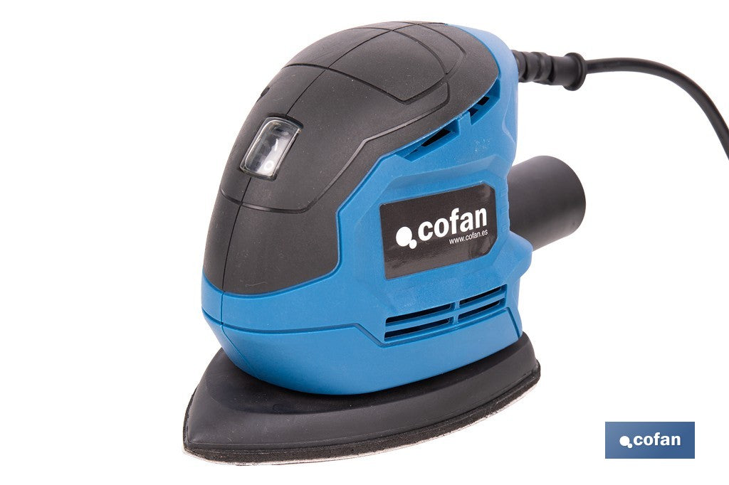 Lijadora mouse eléctrica 130 W 14 000 rpm, aspiración de polvo  Base de velcro con 5 agujeros  Ideal para madera, chapa, laca o relleno