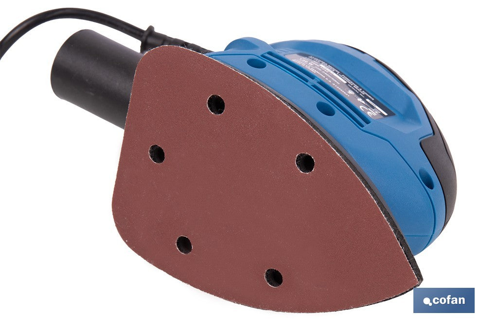 Lijadora mouse eléctrica 130 W 14 000 rpm, aspiración de polvo  Base de velcro con 5 agujeros  Ideal para madera, chapa, laca o relleno