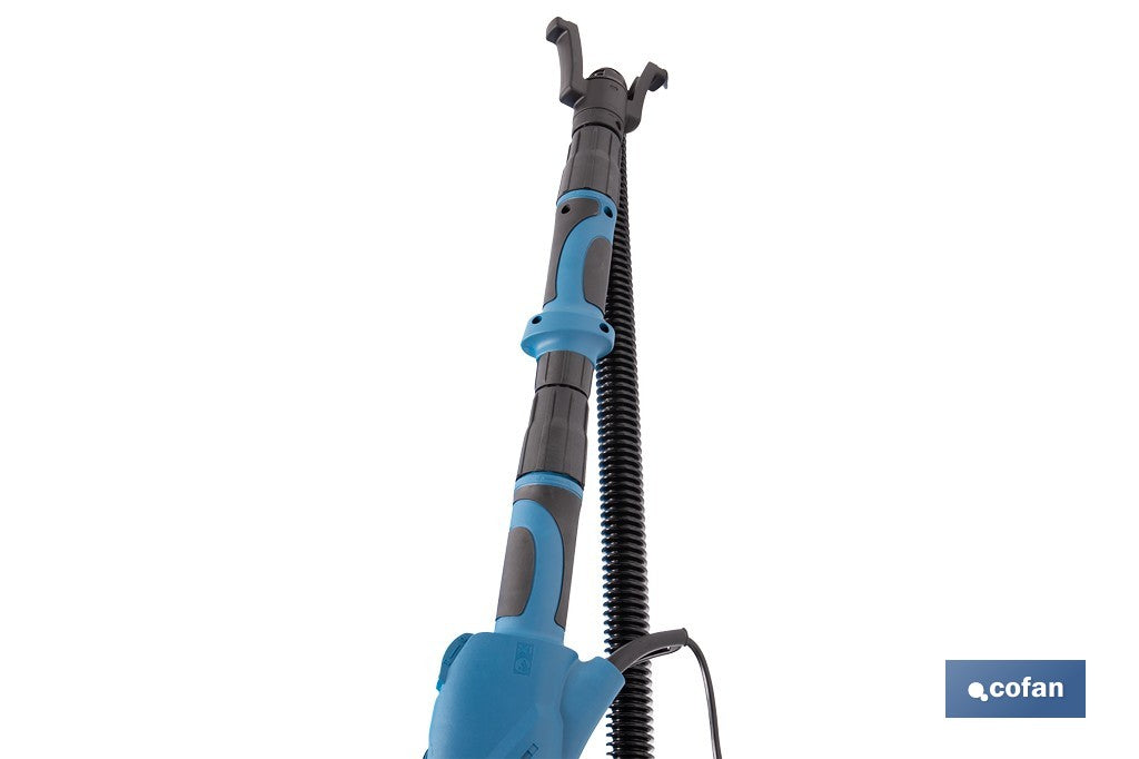 Lijadora de pared y techo eléctrica 710 W 1500 rpm Tubo extensible, aspiración de polvo y luz LED integrada  Incluye maletín y 6 discos de lija