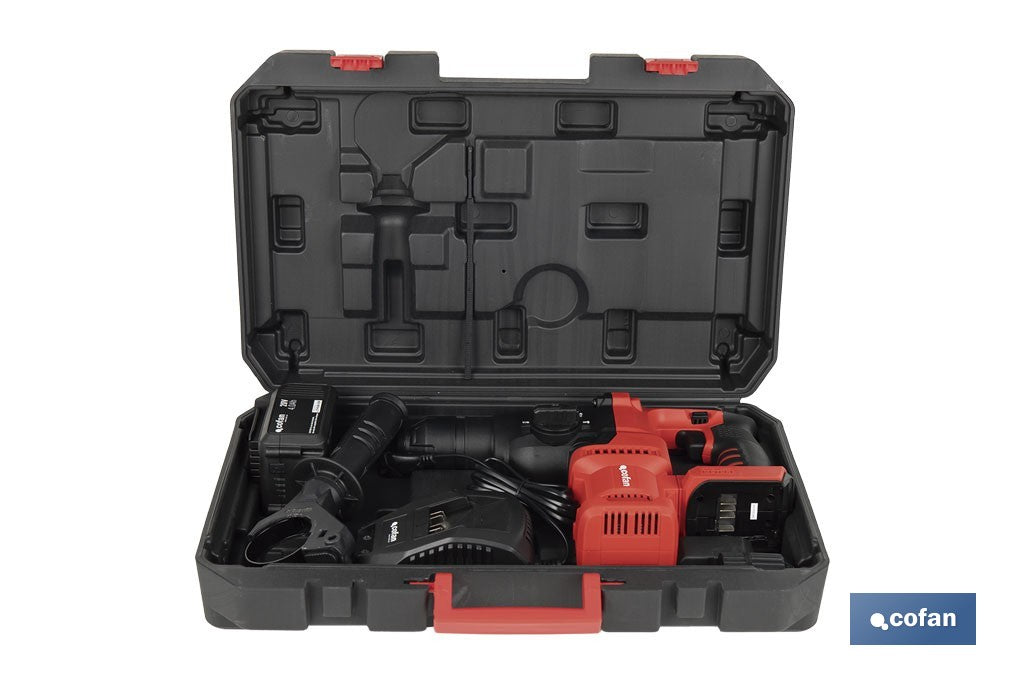 Martillo perforador SDS Plus sin escobillas 20 V con batería y cargador