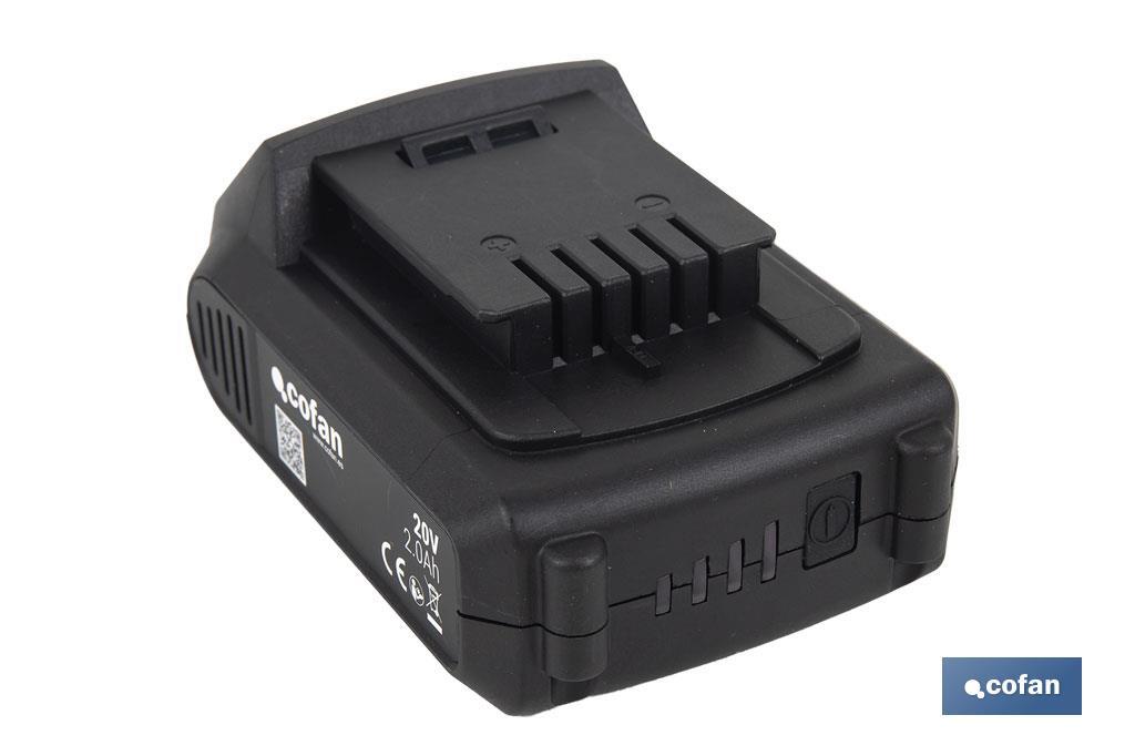 Batería de litio Li-ion de 20V y 2.0 Ah