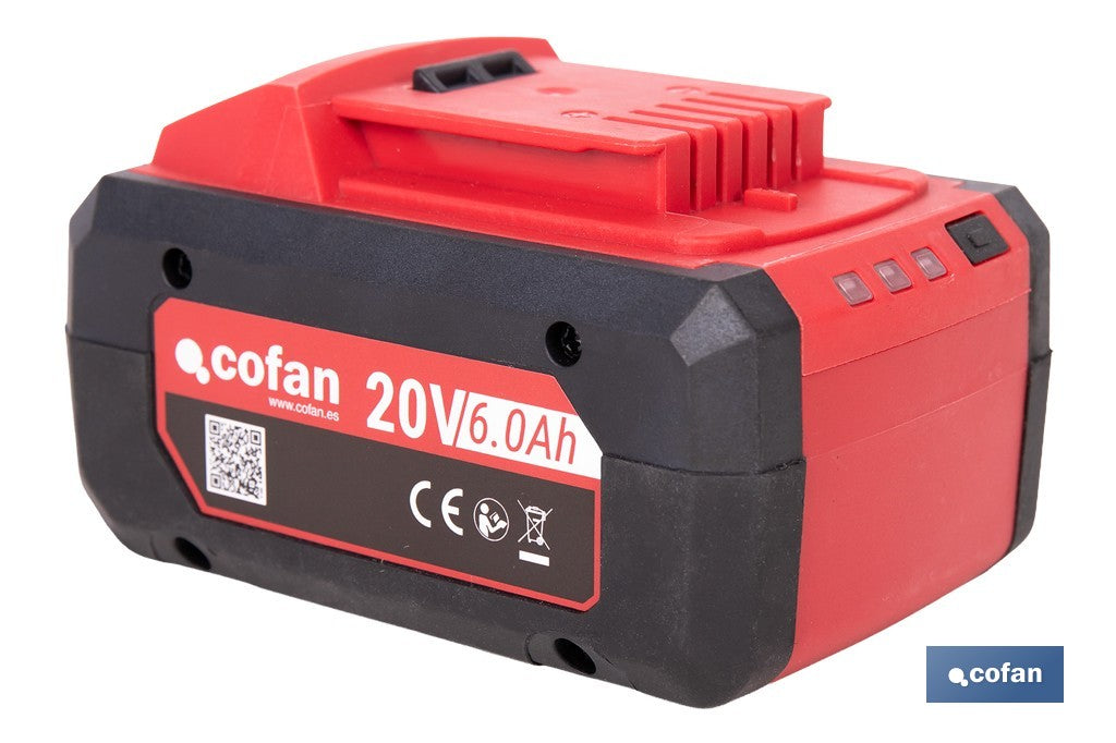 Batería Li-Ion recargable 20 V 6.0 Ah