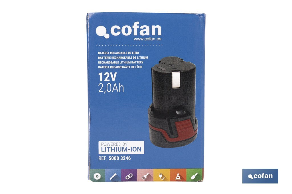 Batería Li-ion de 12 V y 2.0 Ah
