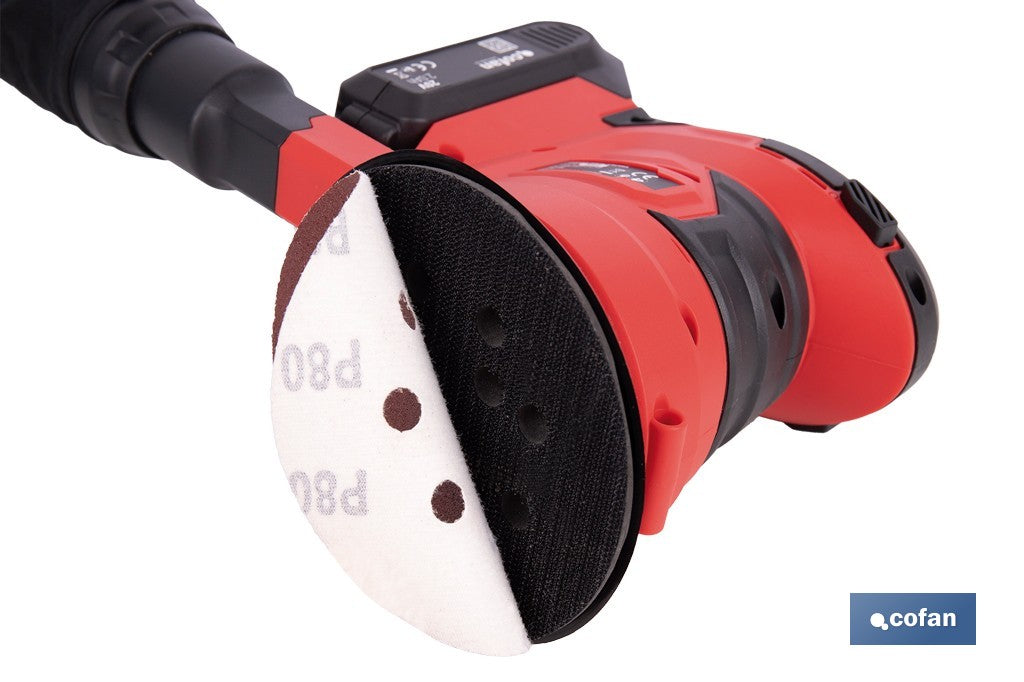 Lijadora orbital a batería 20 V, almohadilla Ø125 mm