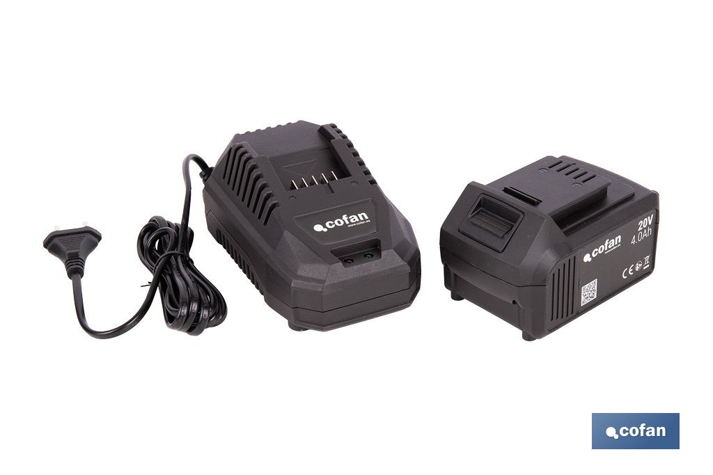 Pack de cargador 20 V 4.5 A + Batería 20 V 4.0 Ah Li-Ion