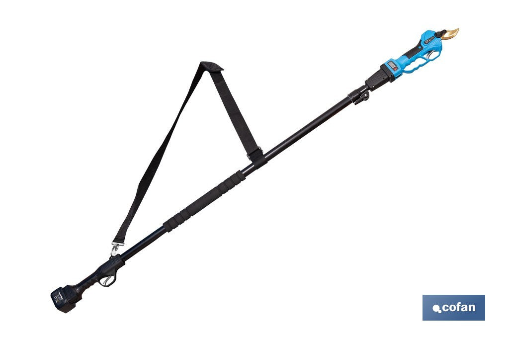 Set de tijeras de podar eléctricas 25 V con pértiga extensible 1,40-2,07 m