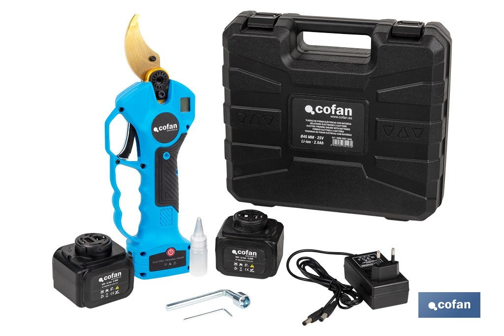 Set de tijeras de podar eléctricas 25 V con pértiga extensible 1,40-2,07 m