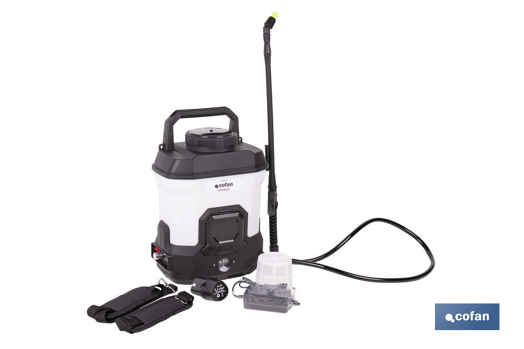 Pulverizador de espalda eléctrico 5 lt | Sulfatadora a batería Li-Ion 12 V 2.0 Ah