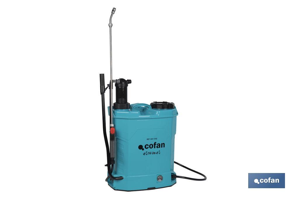 Pulverizador de espalda | Funcionamiento eléctrico y manual | Capacidad: 16 litros